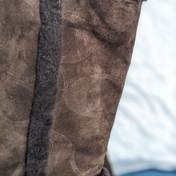 Brown Coach Leather + Suede Boots - Picture 4 of 6